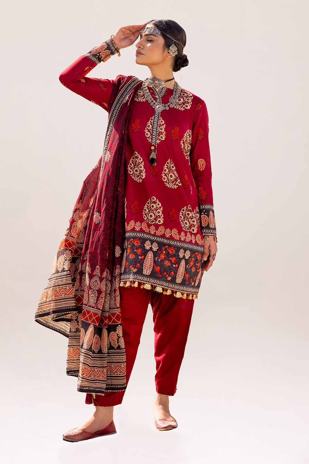 Gul Ahmed | Ajrak Kahani | CL-42245 by Gul Ahmed - Designer Dress - Type: Ladies Clothes - Available at Libayah - 100% Original