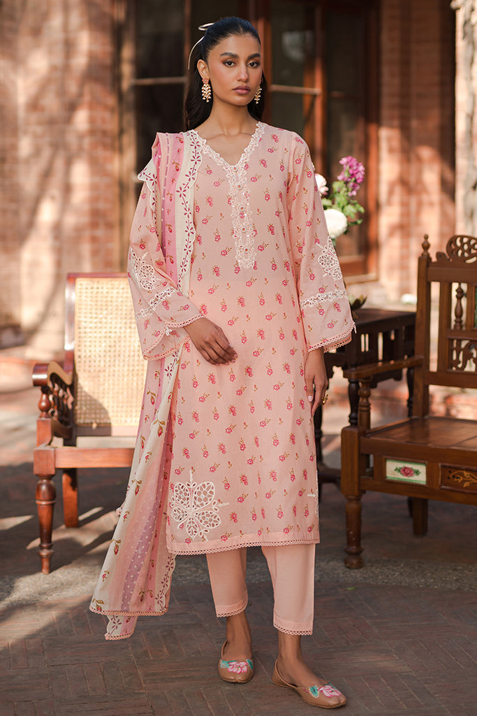Cross Stitch | Eid Lawn 24 | PEACH GLAM by Cross Stitch - Designer Dress - Type: Ladies Clothes - Available at Libayah - 100% Original
