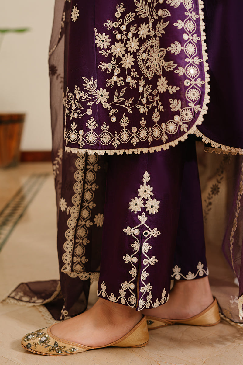 Cross Stitch | Eid Lawn 24 | PLUM GRAIN by Cross Stitch - Designer Dress - Type: Ladies Clothes - Available at Libayah - 100% Original