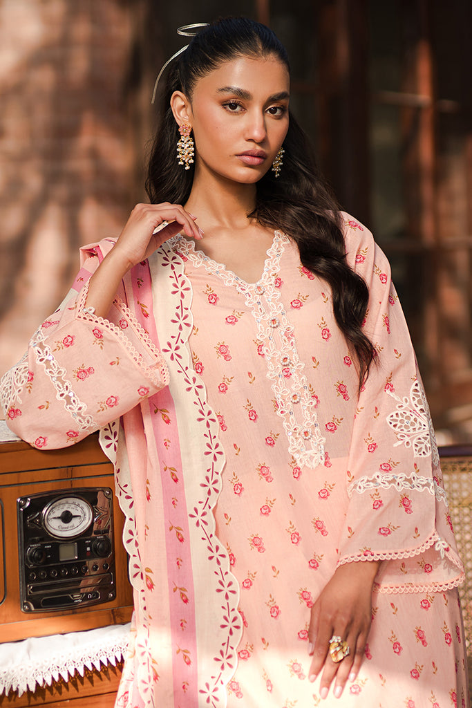 Cross Stitch | Eid Lawn 24 | PEACH GLAM by Cross Stitch - Designer Dress - Type: Ladies Clothes - Available at Libayah - 100% Original