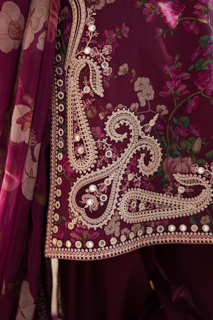 Cross Stitch | Eid Lawn 24 | IRIS MAUVE by Cross Stitch - Designer Dress - Type: Ladies Clothes - Available at Libayah - 100% Original