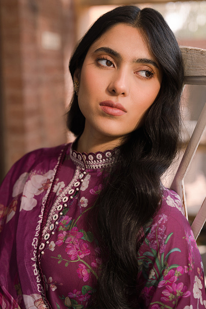 Cross Stitch | Eid Lawn 24 | IRIS MAUVE by Cross Stitch - Designer Dress - Type: Ladies Clothes - Available at Libayah - 100% Original