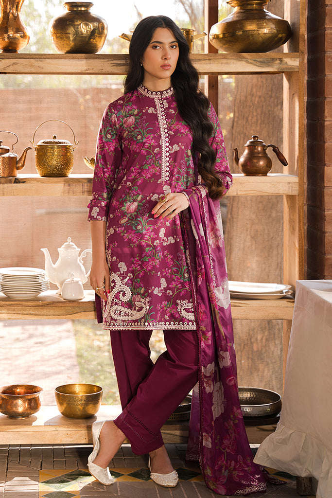 Cross Stitch | Eid Lawn 24 | IRIS MAUVE by Cross Stitch - Designer Dress - Type: Ladies Clothes - Available at Libayah - 100% Original