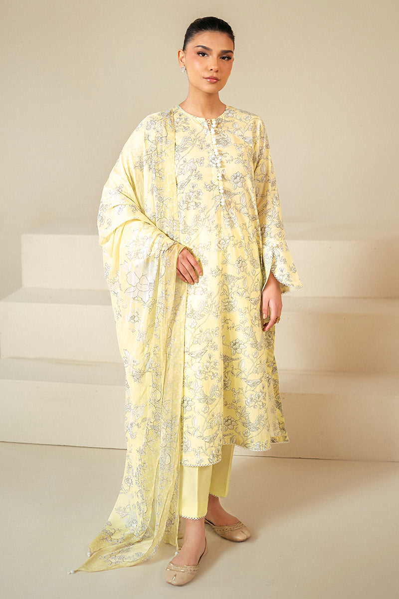 Cross Stitch | Daily Lawn 24 | CREAM BRULEE-3 PIECE LAWN SUIT by Cross Stitch - Designer Dress - Type: Ladies Clothes - Available at Libayah - 100% Original