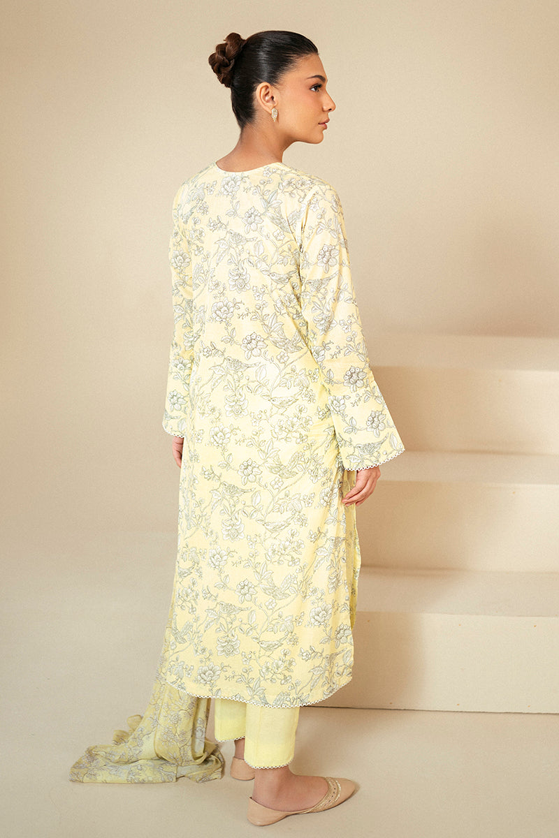 Cross Stitch | Daily Lawn 24 | CREAM BRULEE-3 PIECE LAWN SUIT by Cross Stitch - Designer Dress - Type: Ladies Clothes - Available at Libayah - 100% Original