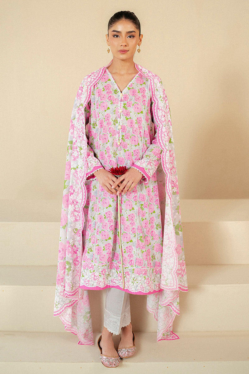 Cross Stitch | Daily Lawn 24 | FLORAL WIND-3 PIECE LAWN SUIT by Cross Stitch - Designer Dress - Type: Ladies Clothes - Available at Libayah - 100% Original
