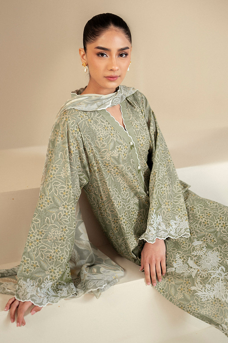 Cross Stitch | Daily Lawn 24 | SAGE BREEZE-3 PIECE LAWN SUIT by Cross Stitch - Designer Dress - Type: Ladies Clothes - Available at Libayah - 100% Original