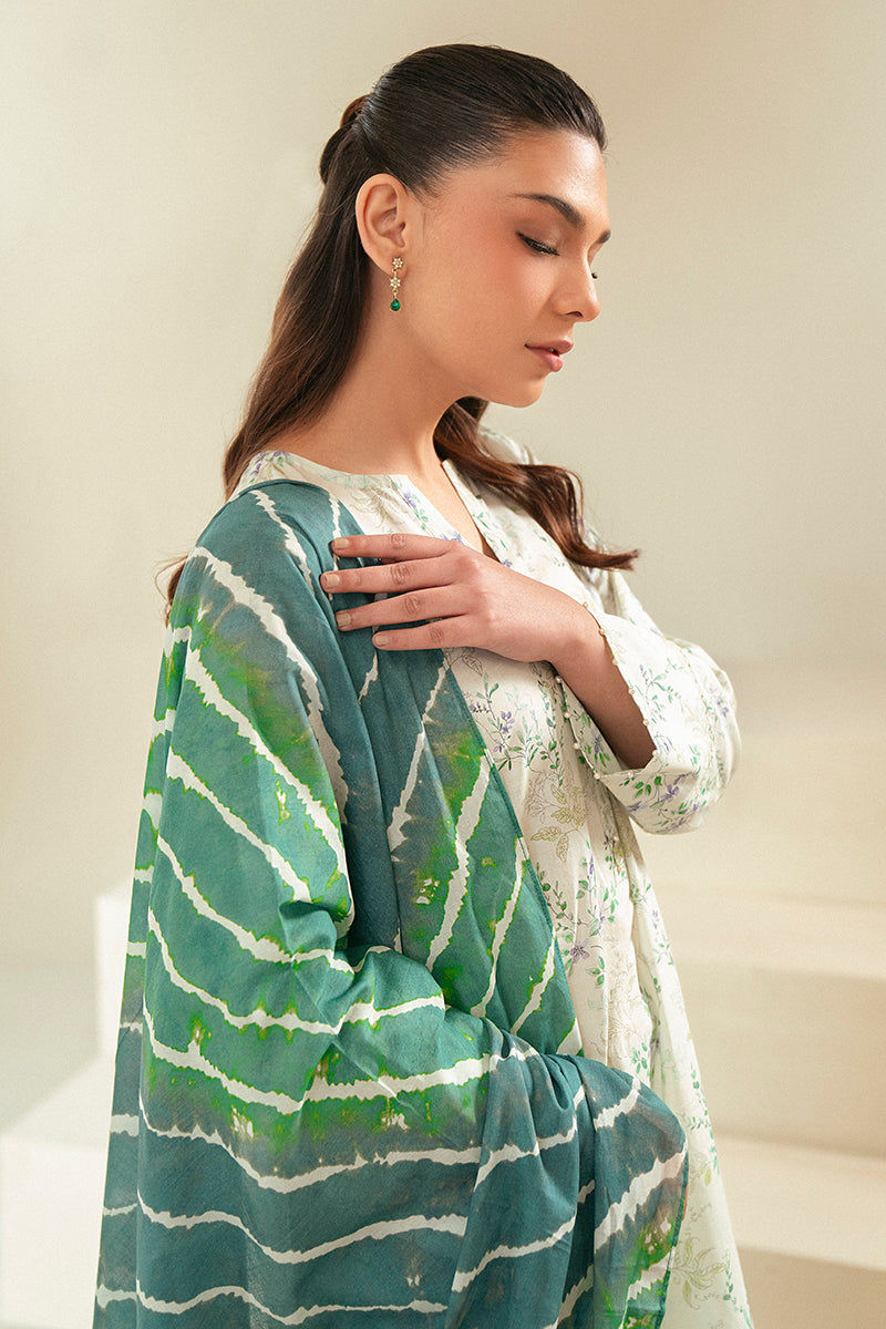 Cross Stitch | Daily Lawn 24 | LAUREL MINT-3 PIECE LAWN SUIT by Cross Stitch - Designer Dress - Type: Ladies Clothes - Available at Libayah - 100% Original