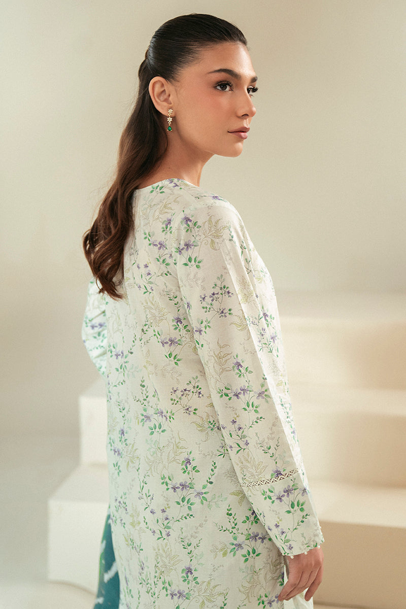 Cross Stitch | Daily Lawn 24 | LAUREL MINT-3 PIECE LAWN SUIT by Cross Stitch - Designer Dress - Type: Ladies Clothes - Available at Libayah - 100% Original