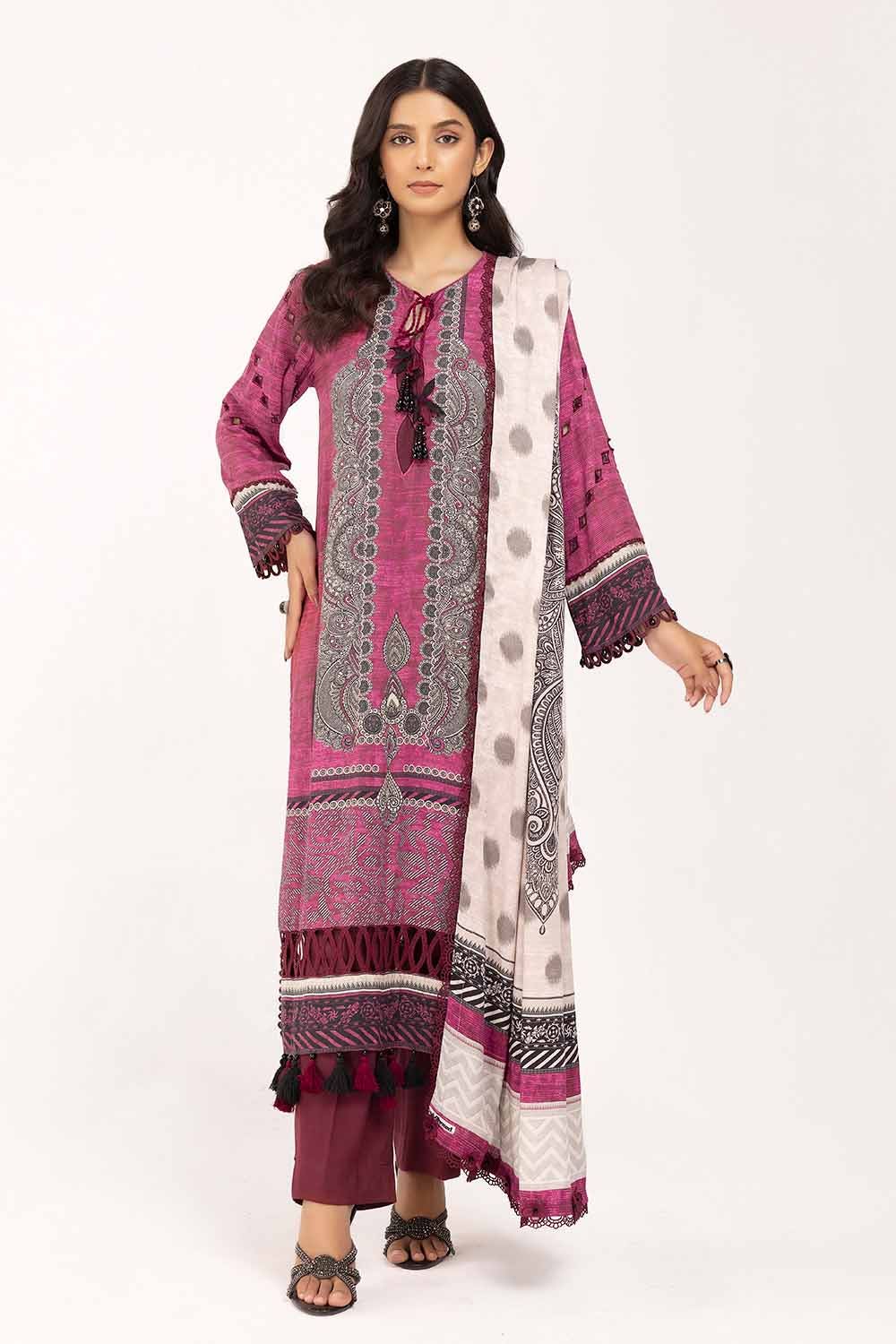 Gul Ahmed | Winter Collection 24 | Cotail Suit CV-42004 by Gul Ahmed - Designer Dress - Type: Ladies Clothes - Available at Libayah - 100% Original