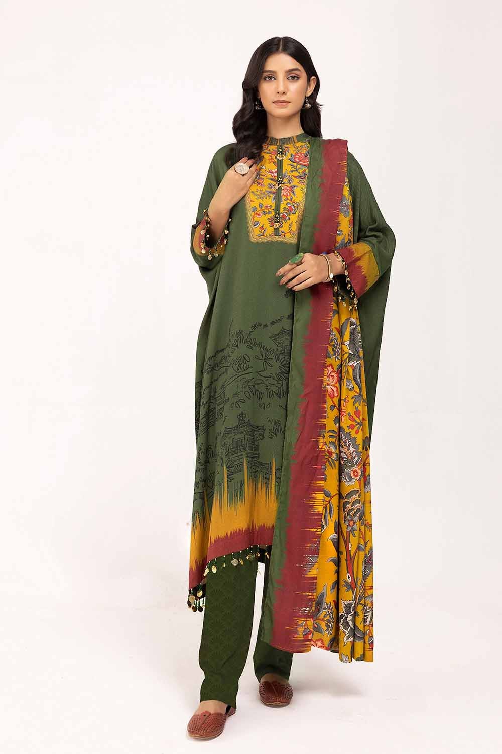 Gul Ahmed | Winter Collection 24 | Cotail Suit CV-42008 by Gul Ahmed - Designer Dress - Type: Ladies Clothes - Available at Libayah - 100% Original