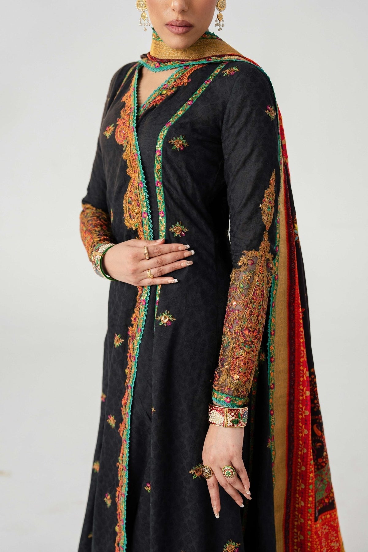 Fahad Hussayn | Jalsa Ghar | Dochalla by Fahad Hussayn - Designer Dress - Type: Ladies Clothes - Available at Libayah - 100% Original