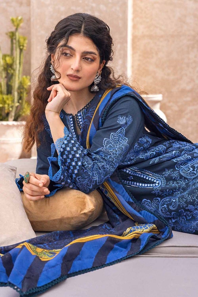 Gul Ahmed | Winter Collection 24 | Cotton Net Dupatta CN-32040 by Gul Ahmed - Designer Dress - Type: Ladies Clothes - Available at Libayah - 100% Original
