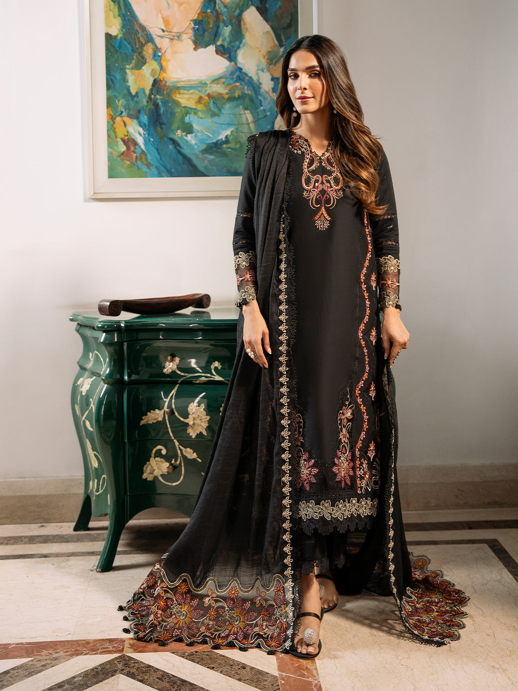 Izel | Mahveen Festive Lawn 25 | FAHIMA by Izel - Designer Dress - Type: Ladies Clothes - Available at Libayah - 100% Original
