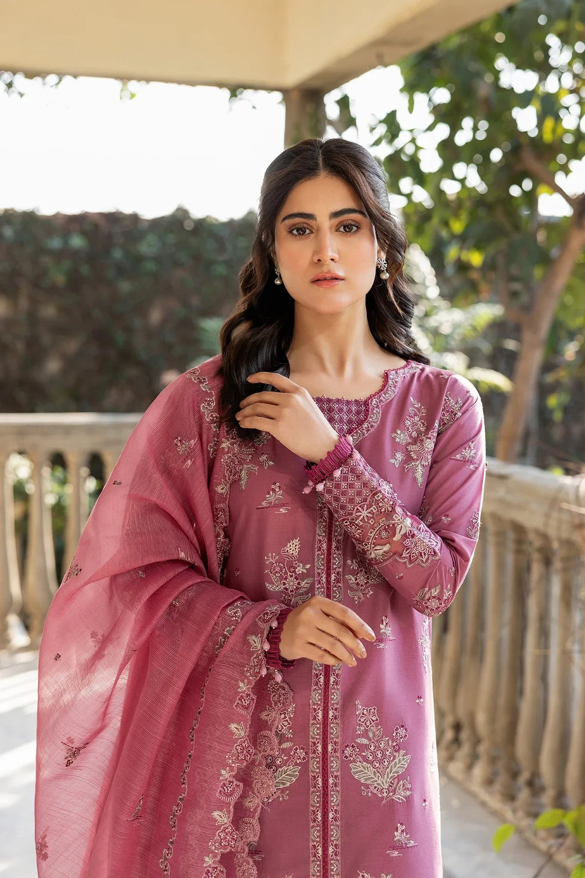 Farasha | Bahaar Embroidered Lawn | Rose Garland by Farasha - Designer Dress - Type: Ladies Clothes - Available at Libayah - 100% Original