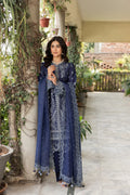 Farasha | Bahaar Embroidered Lawn | Blue Ochre by Farasha - Designer Dress - Type: Ladies Clothes - Available at Libayah - 100% Original