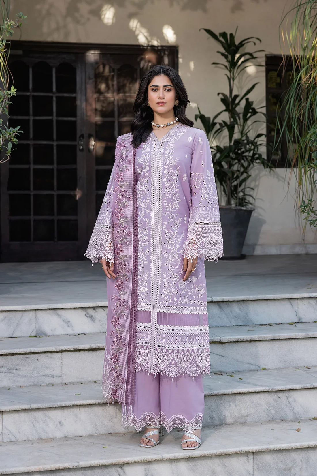 Farasha | Bahaar Embroidered Lawn | Lilac Florine by Farasha - Designer Dress - Type: Ladies Clothes - Available at Libayah - 100% Original