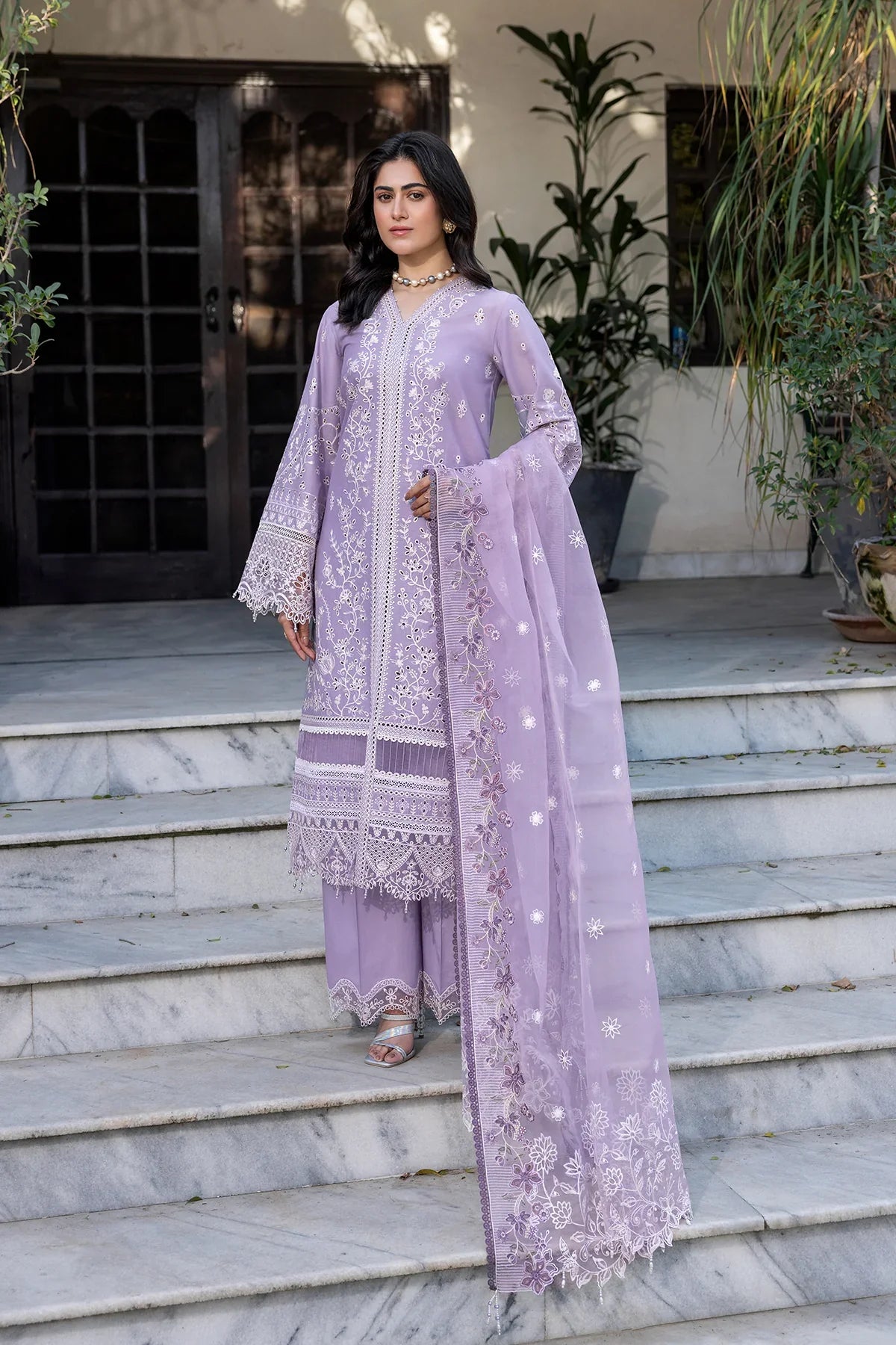 Farasha | Bahaar Embroidered Lawn | Lilac Florine by Farasha - Designer Dress - Type: Ladies Clothes - Available at Libayah - 100% Original