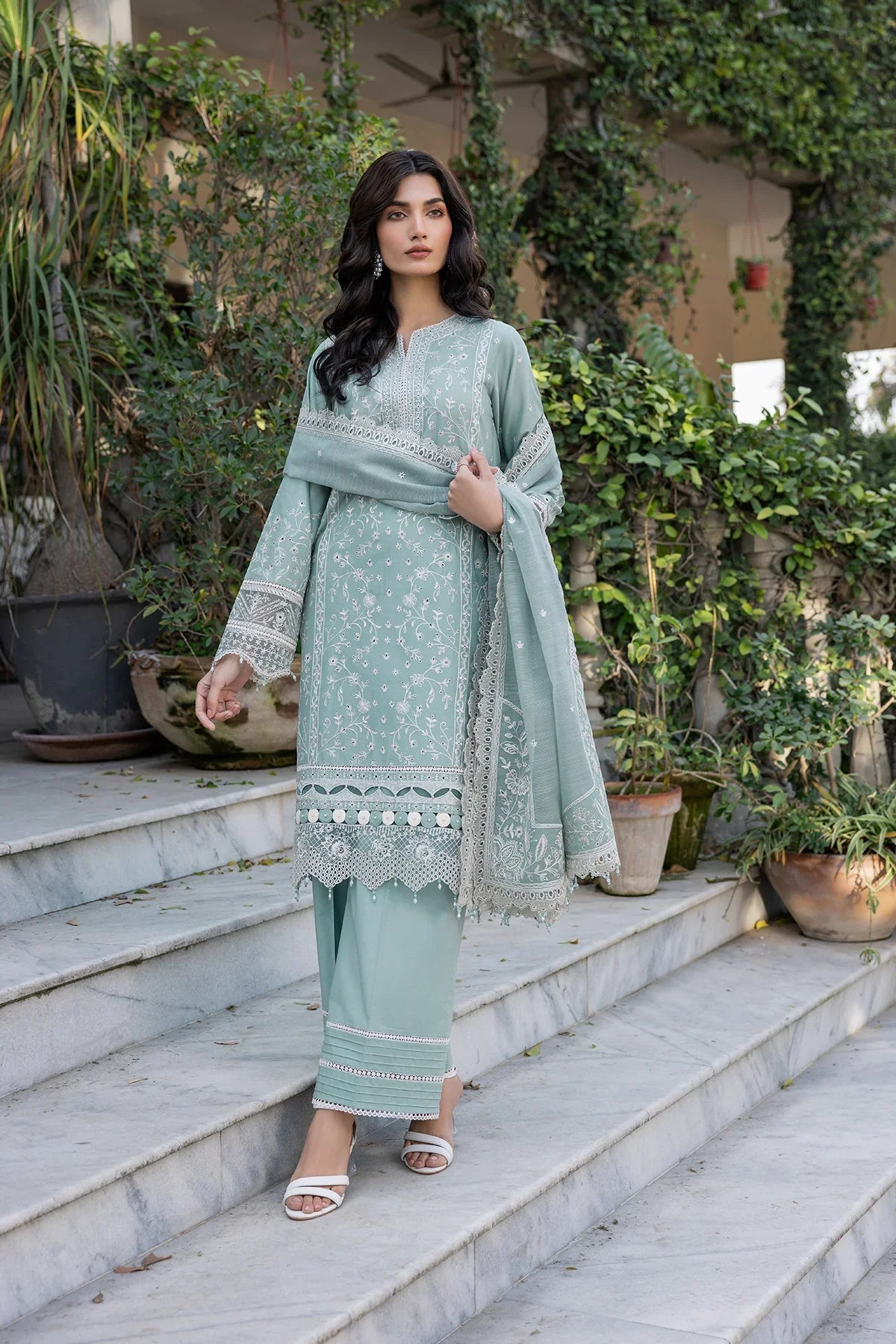 Farasha | Bahaar Embroidered Lawn | Aqua Pearl by Farasha - Designer Dress - Type: Ladies Clothes - Available at Libayah - 100% Original
