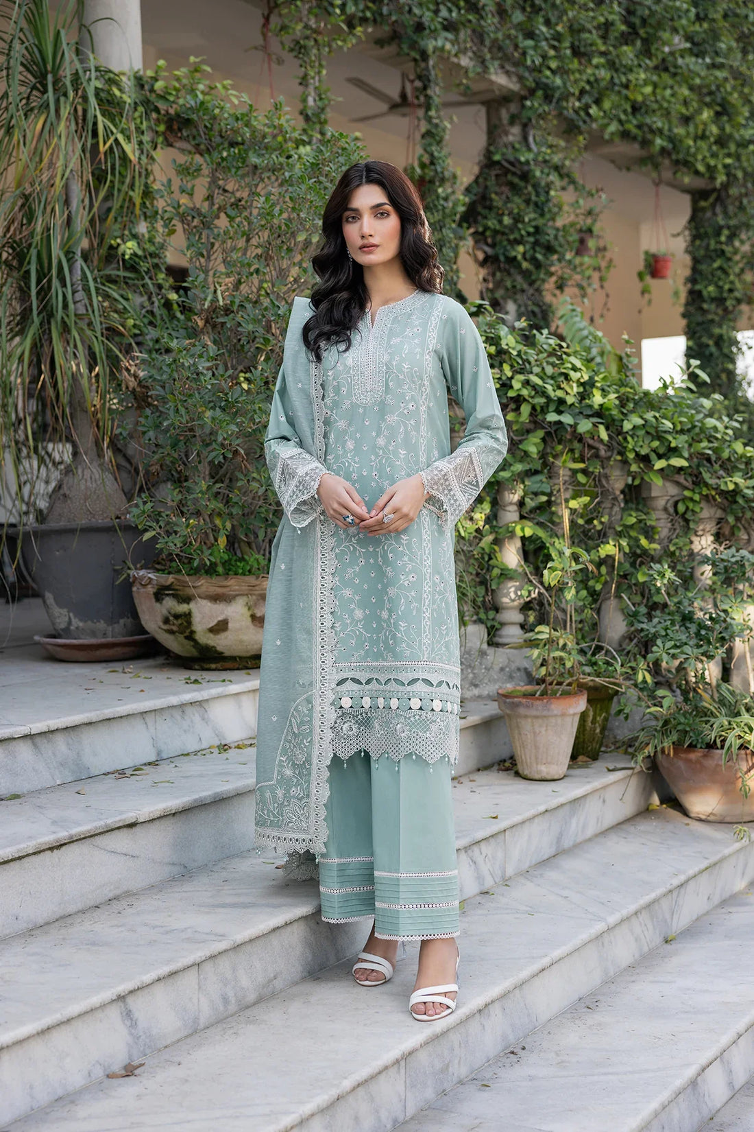 Farasha | Bahaar Embroidered Lawn | Aqua Pearl by Farasha - Designer Dress - Type: Ladies Clothes - Available at Libayah - 100% Original