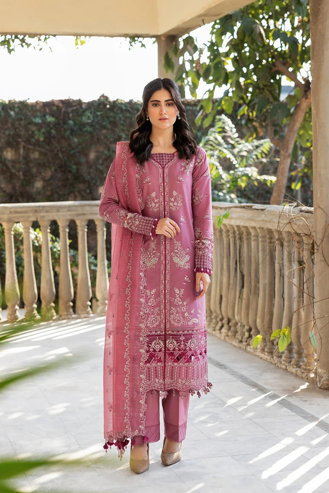 Farasha | Bahaar Embroidered Lawn | Rose Garland by Farasha - Designer Dress - Type: Ladies Clothes - Available at Libayah - 100% Original