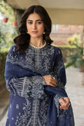 Farasha | Bahaar Embroidered Lawn | Blue Ochre by Farasha - Designer Dress - Type: Ladies Clothes - Available at Libayah - 100% Original
