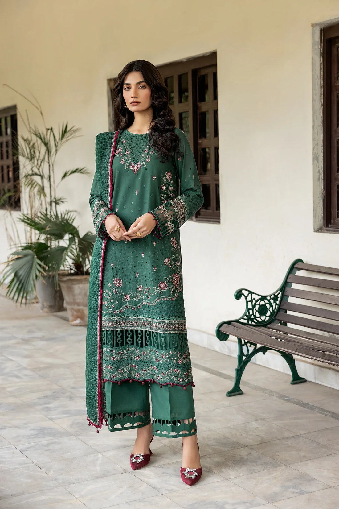 Farasha | Bahaar Embroidered Lawn | Azure Grace by Farasha - Designer Dress - Type: Ladies Clothes - Available at Libayah - 100% Original