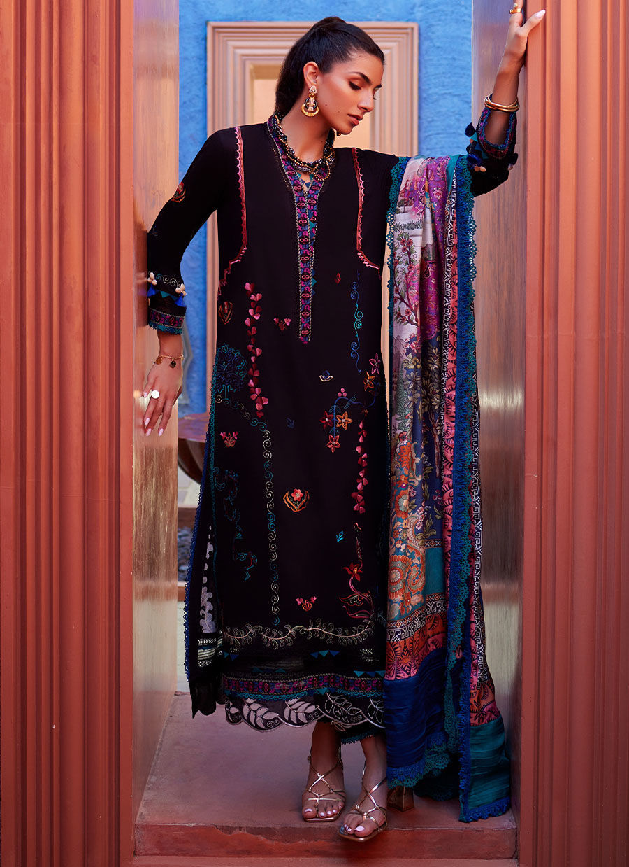 Farah Talib Aziz | Suay Lawn 24 | ILARIA BLACK by Farah Talib Aziz - Designer Dress - Type: Ladies Clothes - Available at Libayah - 100% Original