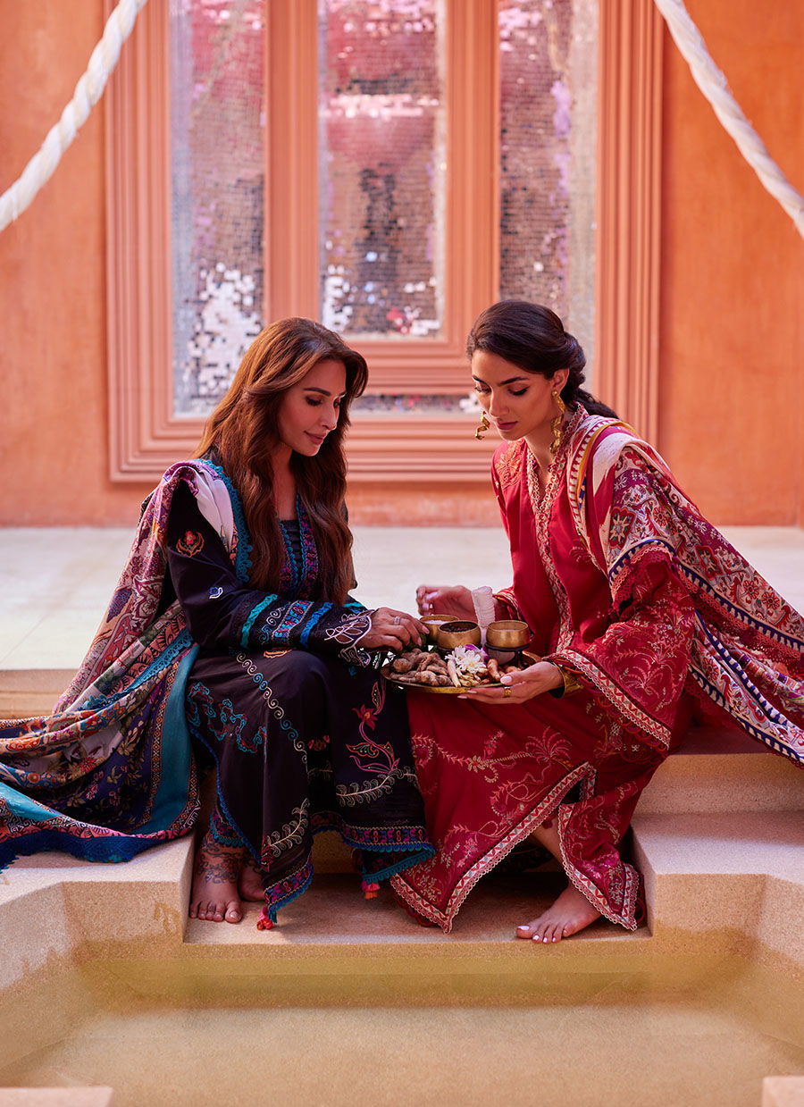 Farah Talib Aziz | Suay Lawn 24 | ENZO RED by Farah Talib Aziz - Designer Dress - Type: Ladies Clothes - Available at Libayah - 100% Original