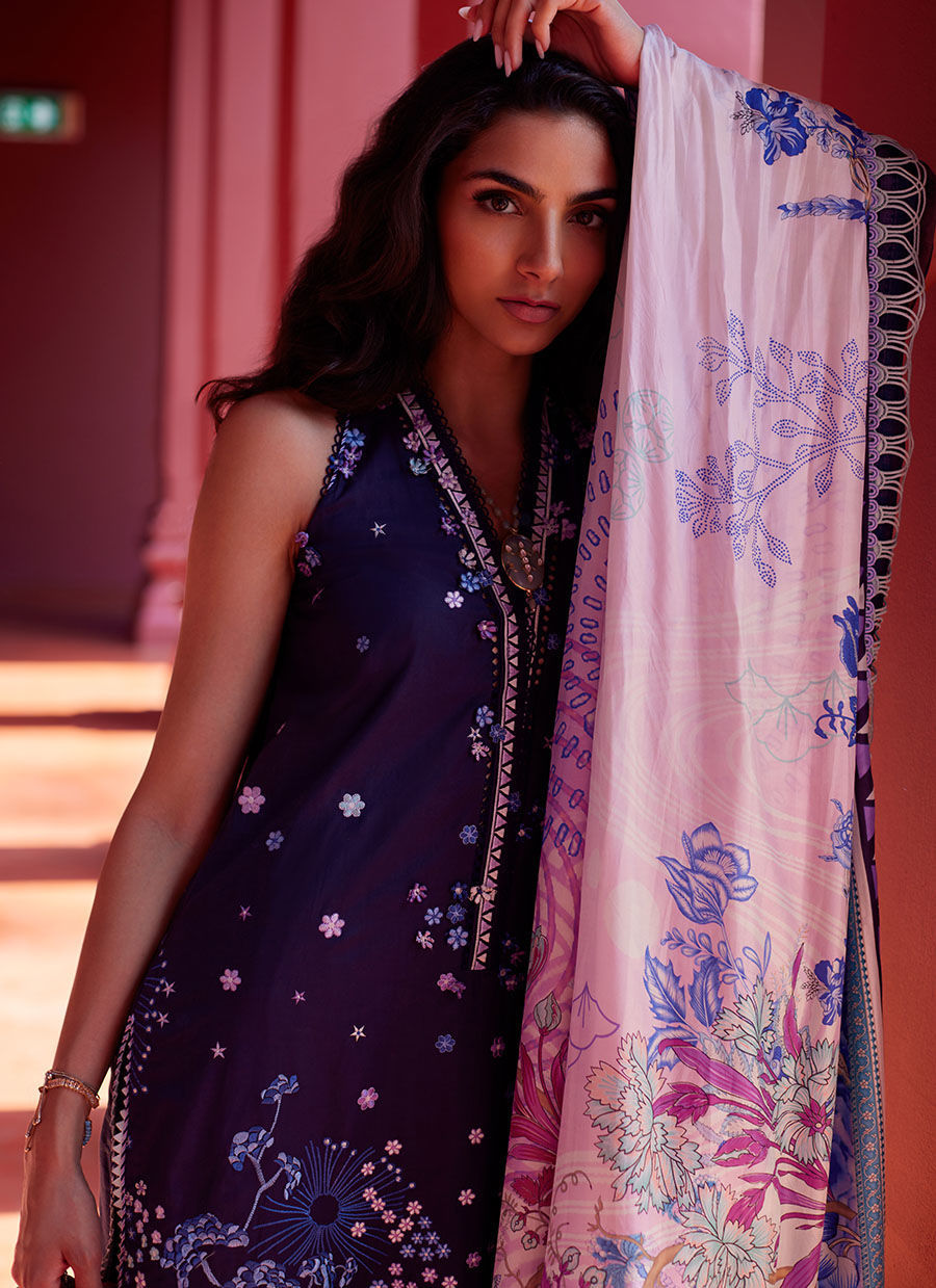 Farah Talib Aziz | Suay Lawn 24 | IZEA BLUE by Farah Talib Aziz - Designer Dress - Type: Ladies Clothes - Available at Libayah - 100% Original