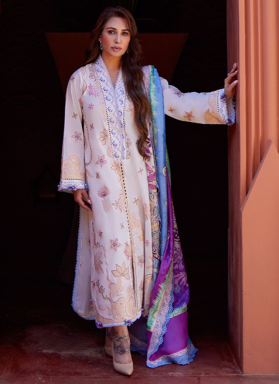 Farah Talib Aziz | Suay Lawn 24 | MIWA IVORY by Farah Talib Aziz - Designer Dress - Type: Ladies Clothes - Available at Libayah - 100% Original