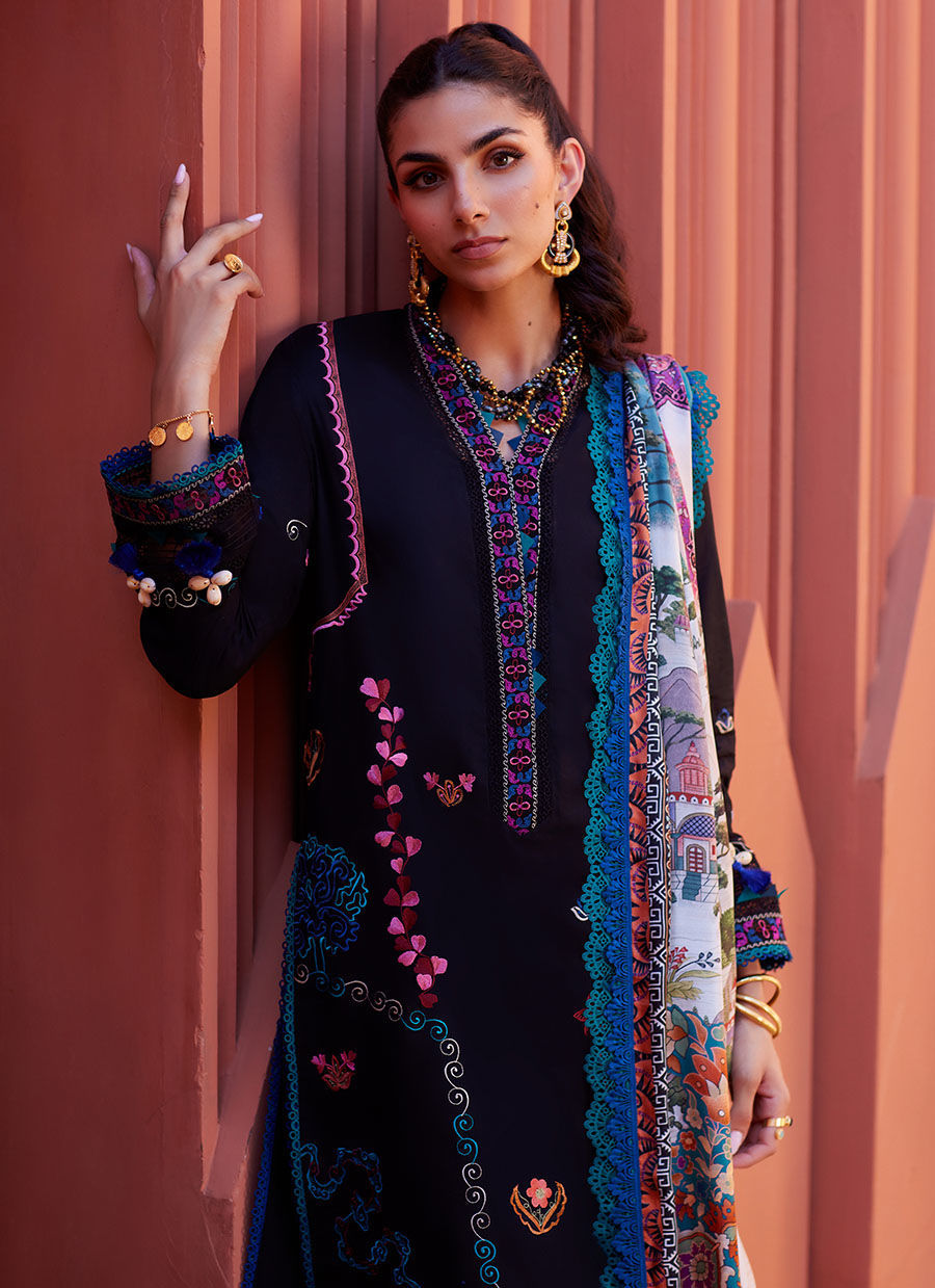 Farah Talib Aziz | Suay Lawn 24 | ILARIA BLACK by Farah Talib Aziz - Designer Dress - Type: Ladies Clothes - Available at Libayah - 100% Original