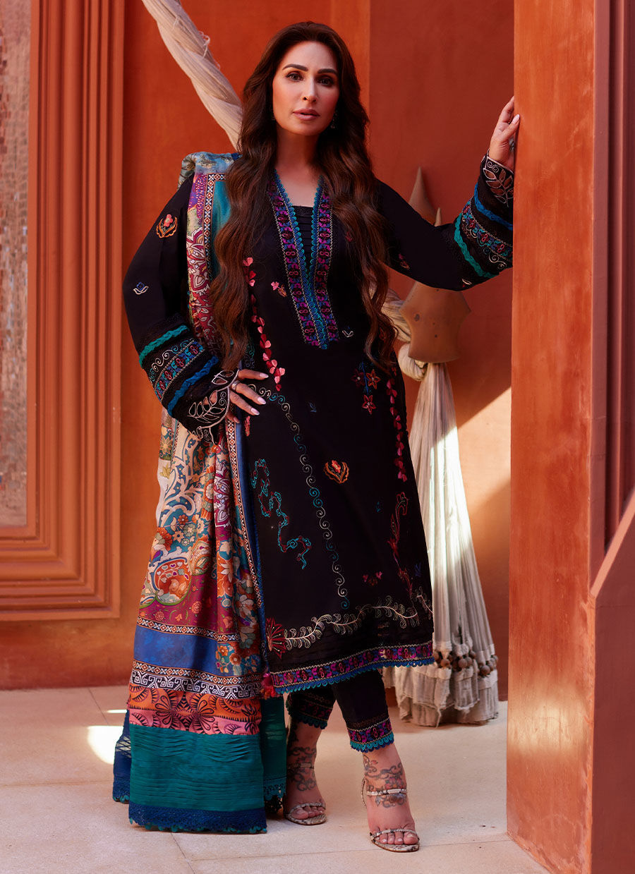 Farah Talib Aziz | Suay Lawn 24 | ILARIA BLACK by Farah Talib Aziz - Designer Dress - Type: Ladies Clothes - Available at Libayah - 100% Original