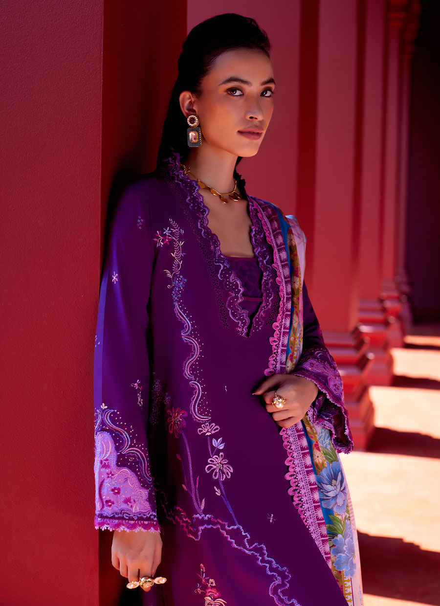 Farah Talib Aziz | Suay Lawn 24 | YURI PURPLE by Farah Talib Aziz - Designer Dress - Type: Ladies Clothes - Available at Libayah - 100% Original