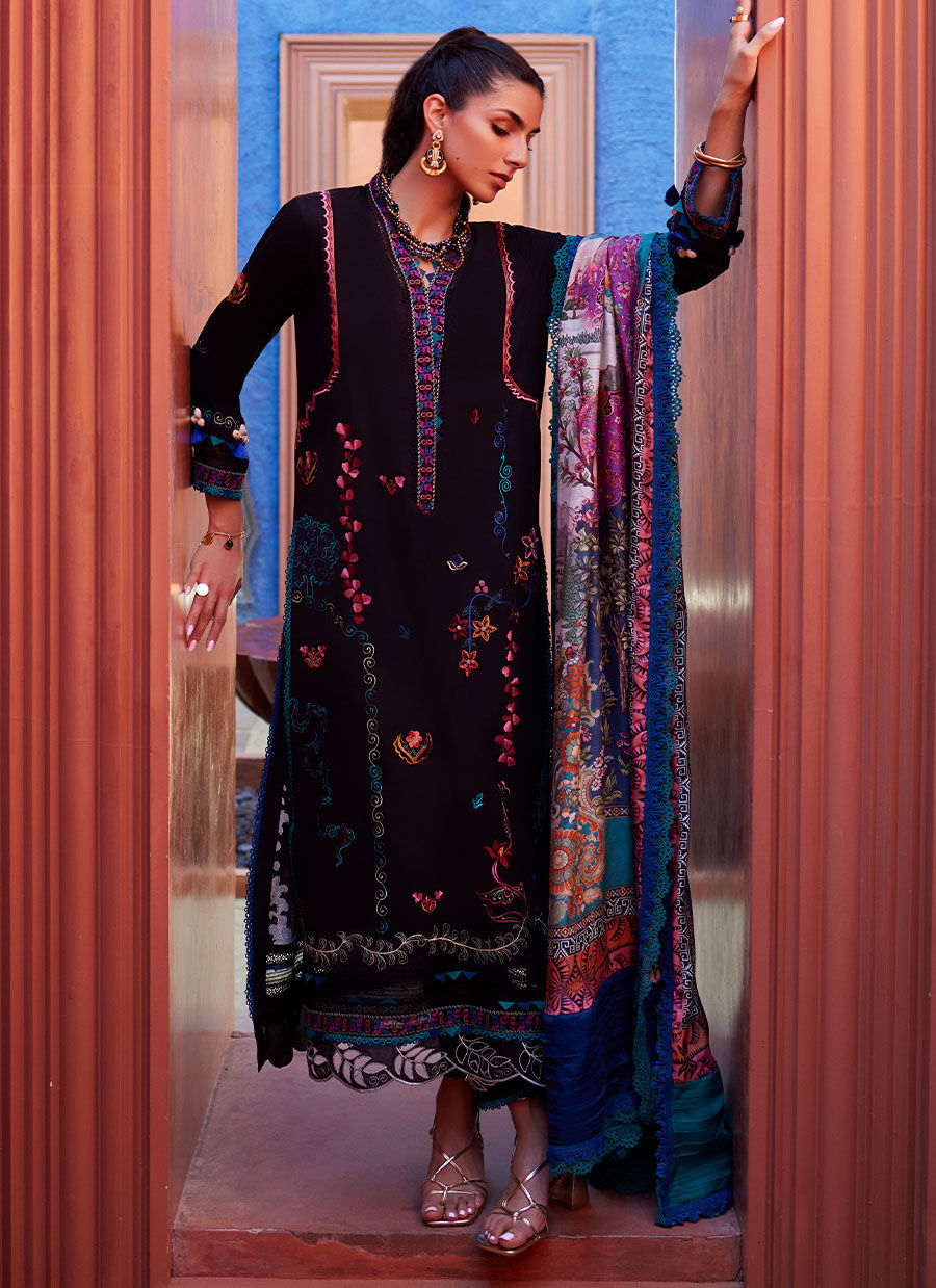 Farah Talib Aziz | Suay Lawn 24 | ILARIA BLACK by Farah Talib Aziz - Designer Dress - Type: Ladies Clothes - Available at Libayah - 100% Original
