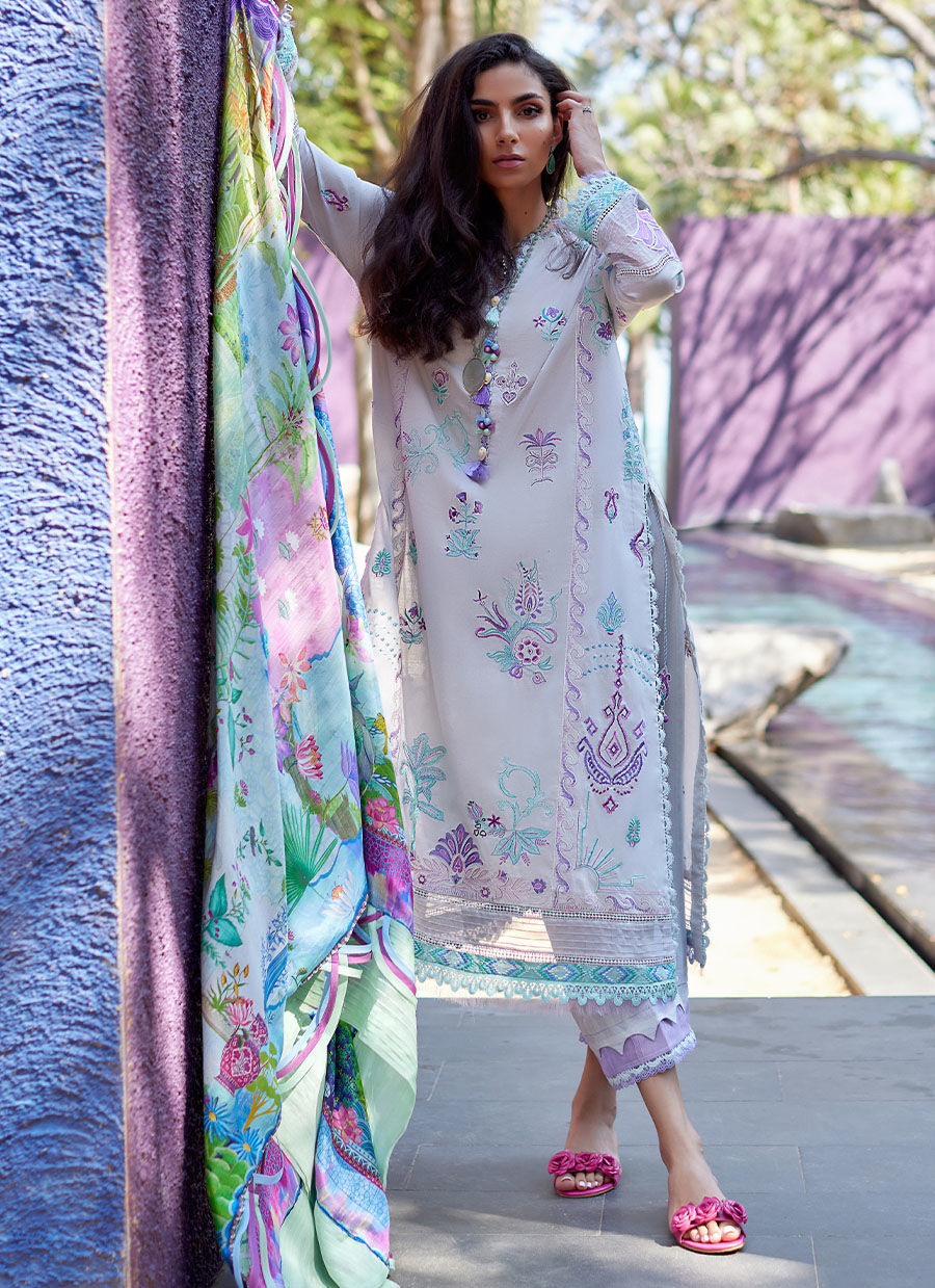 Farah Talib Aziz | Suay Lawn 24 | ZOELLA GREY by Farah Talib Aziz - Designer Dress - Type: Ladies Clothes - Available at Libayah - 100% Original