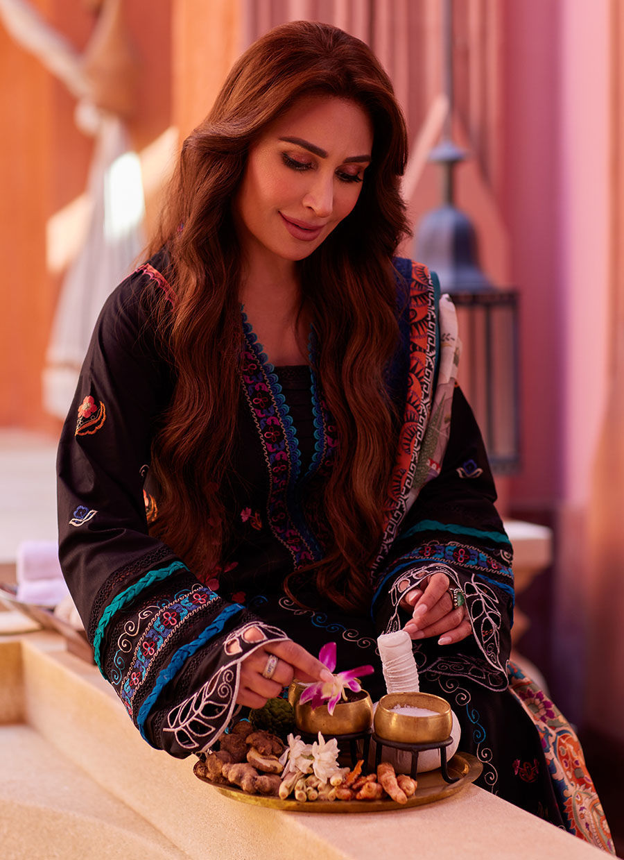 Farah Talib Aziz | Suay Lawn 24 | ILARIA BLACK by Farah Talib Aziz - Designer Dress - Type: Ladies Clothes - Available at Libayah - 100% Original