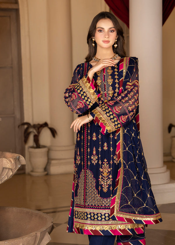 Strawberry | Rimjhim Chiffon Collection | FLS-RJ-005 by Strawberry - Designer Dress - Type: Ladies Clothes - Available at Libayah - 100% Original