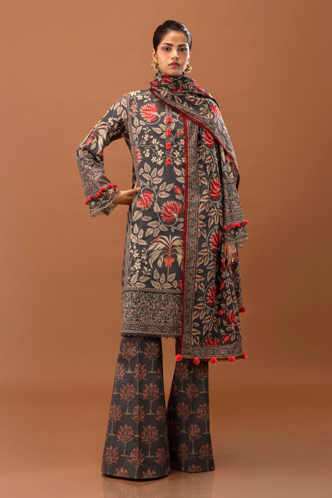 Sana Safinaz | Mahay Winter 24 | H243-002B-3CQ by Sana Safinaz - Designer Dress - Type: Luxury - Available at Libayah - 100% Original