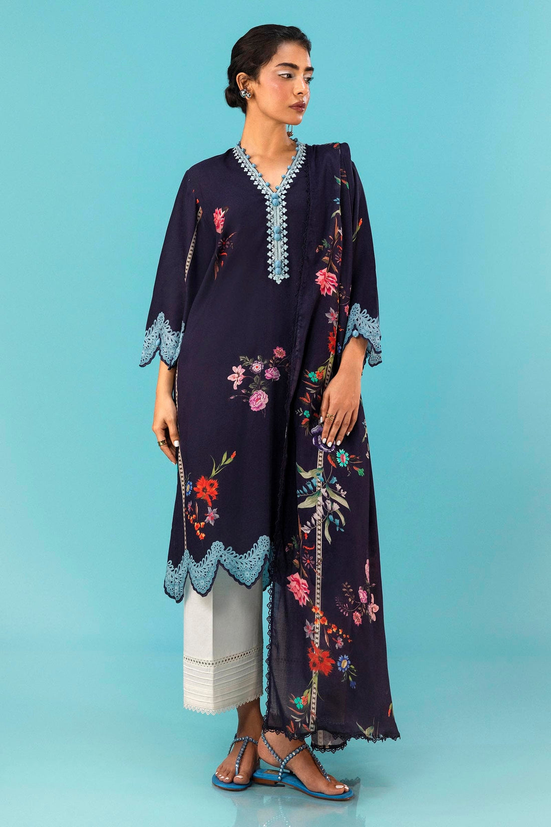 Sana Safinaz | Mahay Winter 24 | H243-012B-2DC by Sana Safinaz - Designer Dress - Type: Luxury - Available at Libayah - 100% Original