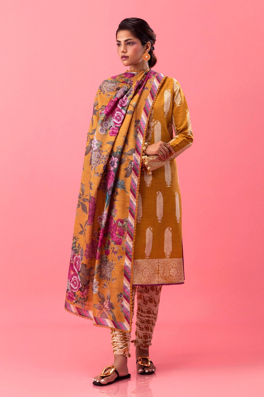 Sana Safinaz | Mahay Winter 24 | H243-016A-3CQ by Sana Safinaz - Designer Dress - Type: Luxury - Available at Libayah - 100% Original