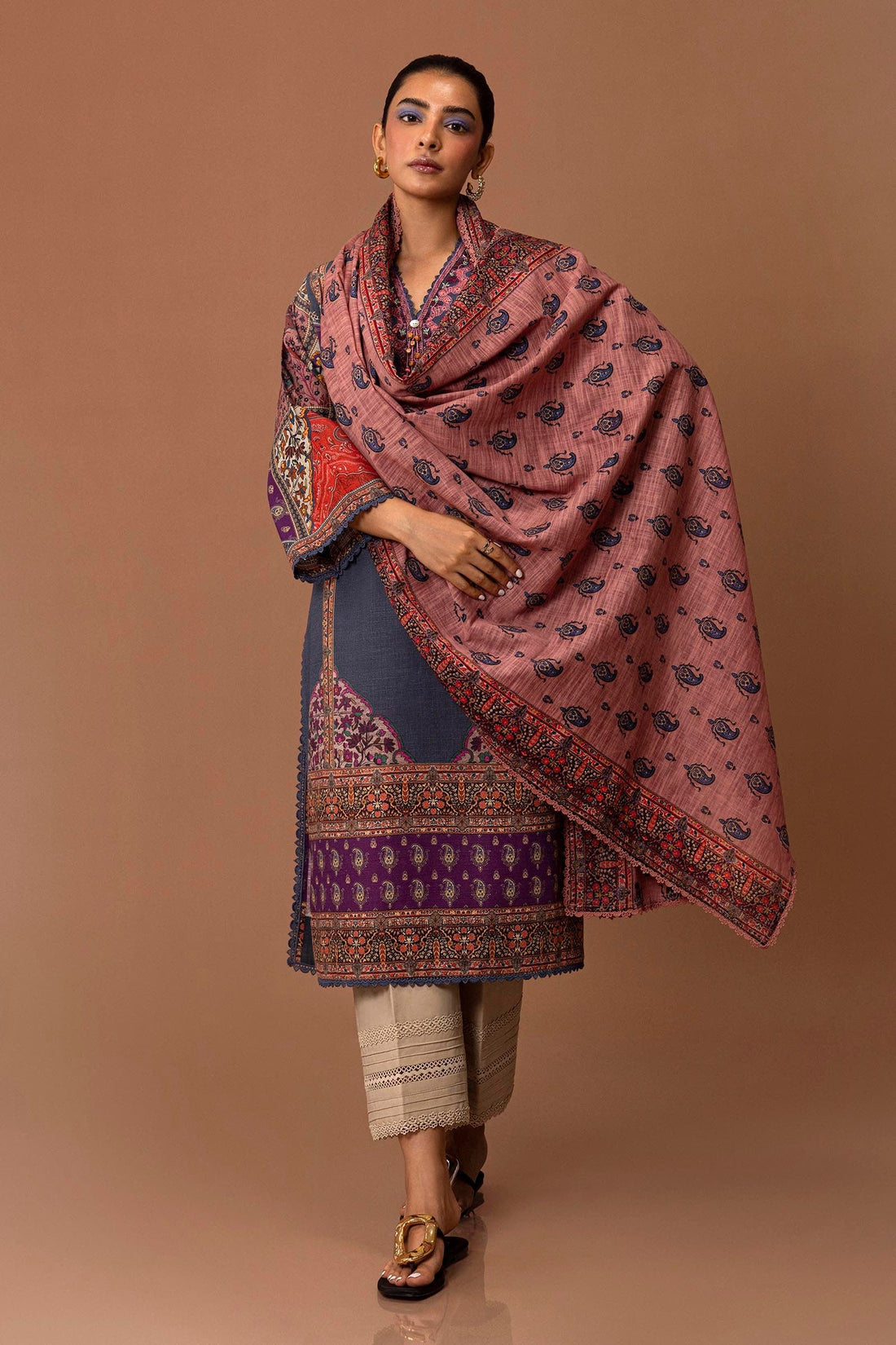 Sana Safinaz | Mahay Winter 24 | H243-019B-2BQ by Sana Safinaz - Designer Dress - Type: Luxury - Available at Libayah - 100% Original
