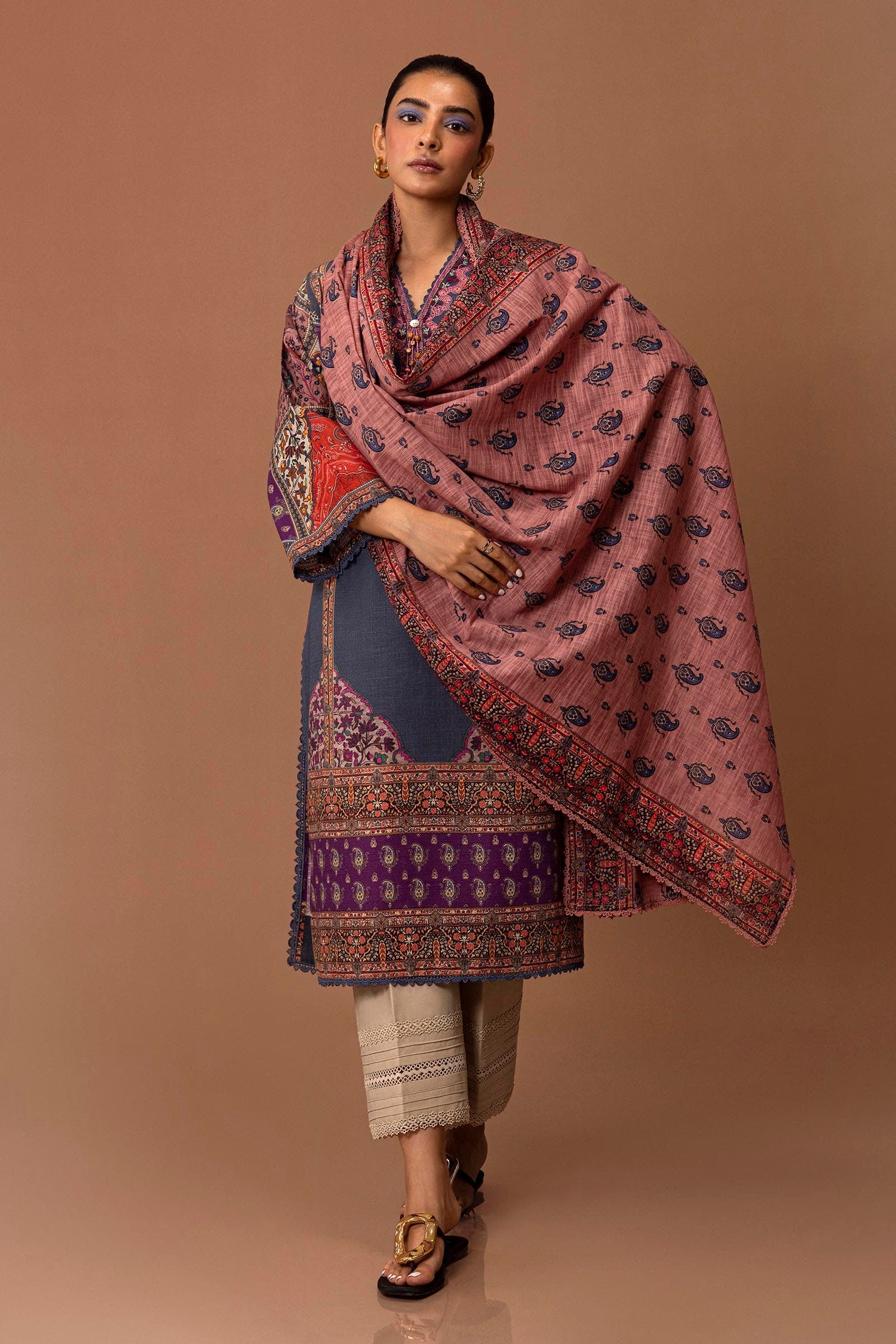 Sana Safinaz | Mahay Winter 24 | H243-019B-2BQ by Sana Safinaz - Designer Dress - Type: Luxury - Available at Libayah - 100% Original