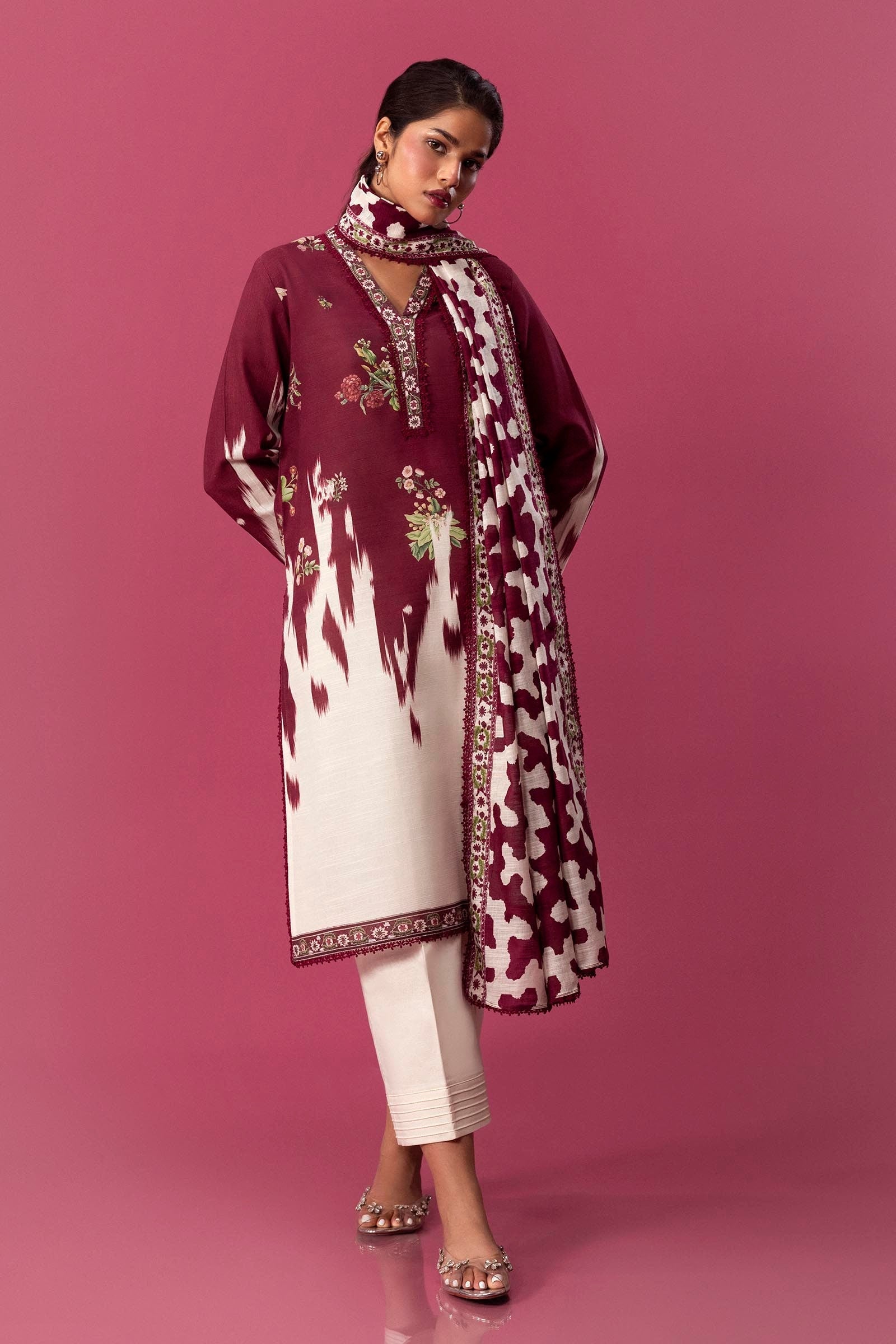 Sana Safinaz | Mahay Winter 24 | H243-021A-2BQ by Sana Safinaz - Designer Dress - Type: Luxury - Available at Libayah - 100% Original