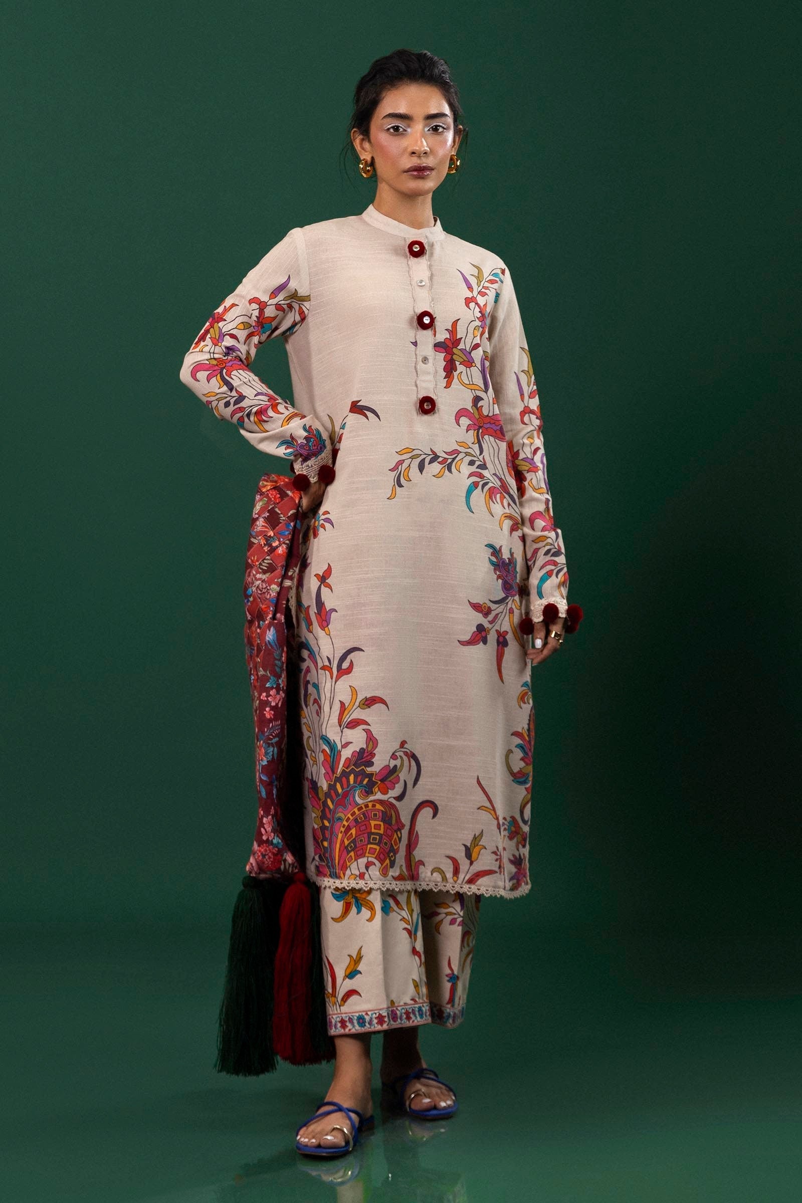 Sana Safinaz | Mahay Winter 24 | H243-022A-2AC by Sana Safinaz - Designer Dress - Type: Luxury - Available at Libayah - 100% Original