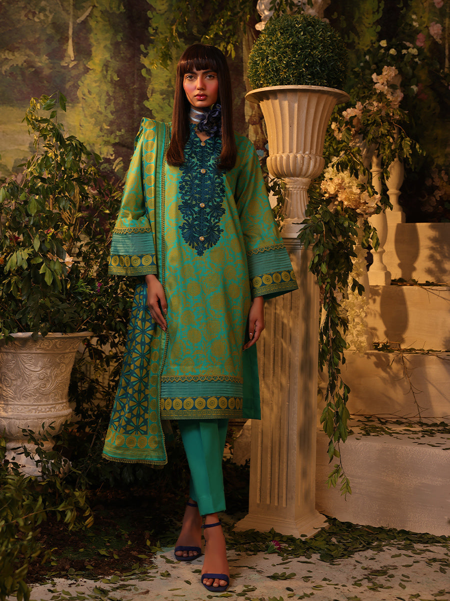 Salitex | Izel Lawn 24 | 3PC UNSTITCHED DIGITAL PRINTED & EMBROIDERED LAWN SUIT by Salitex - Designer Dress - Type: Casuals - Available at Libayah - 100% Original