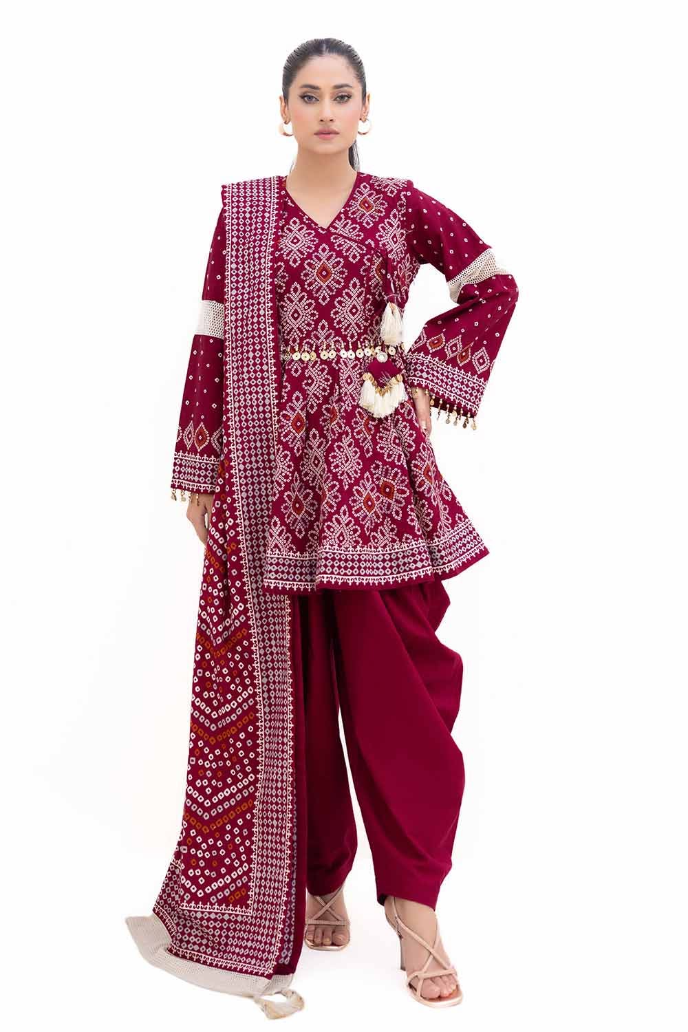 Gul Ahmed | Winter Collection 24 | Thick Khaddar Suit K-42002 T by Gul Ahmed - Designer Dress - Type: Ladies Clothes - Available at Libayah - 100% Original