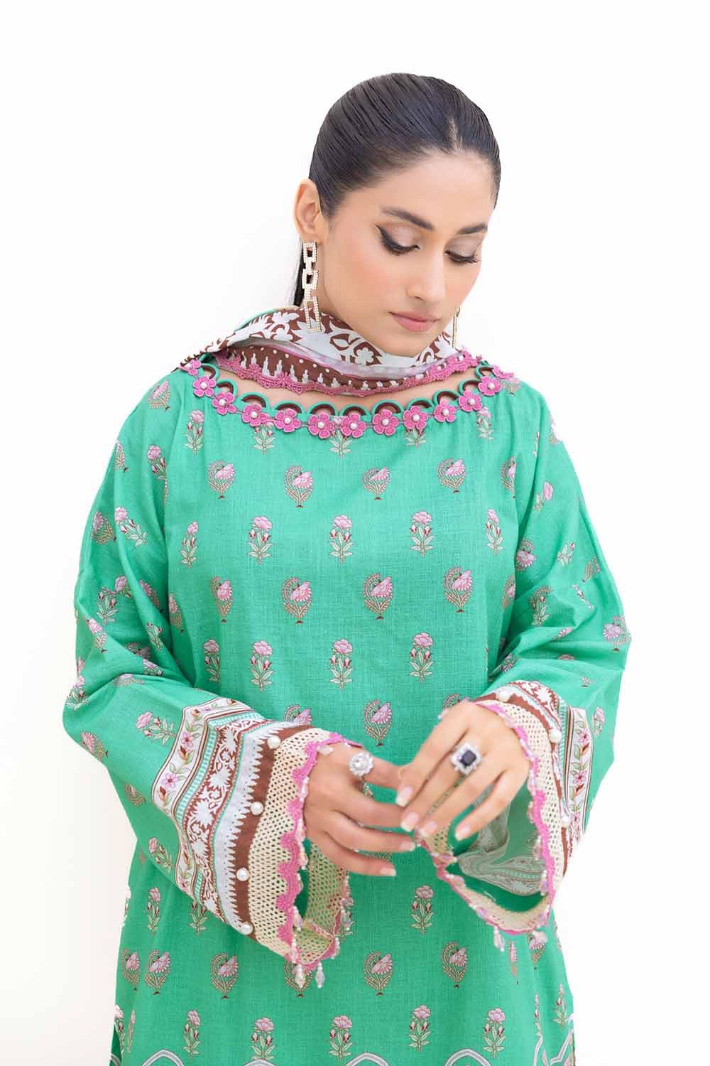 Gul Ahmed | Winter Collection 24 | Thick Khaddar Suit K-42007 T by Gul Ahmed - Designer Dress - Type: Ladies Clothes - Available at Libayah - 100% Original