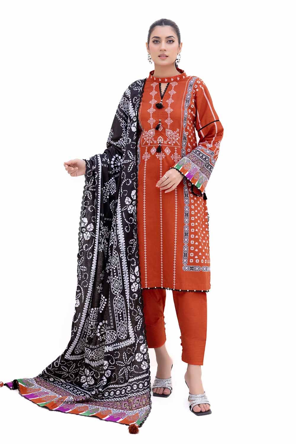 Gul Ahmed | Winter Collection 24 | Thick Khaddar Suit K-42008 T by Gul Ahmed - Designer Dress - Type: Ladies Clothes - Available at Libayah - 100% Original