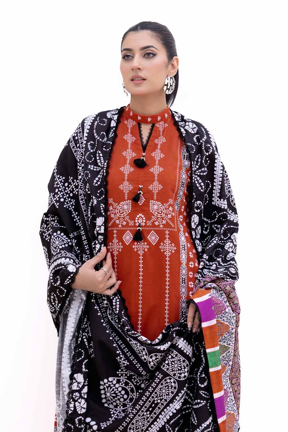 Gul Ahmed | Winter Collection 24 | Thick Khaddar Suit K-42008 T by Gul Ahmed - Designer Dress - Type: Ladies Clothes - Available at Libayah - 100% Original